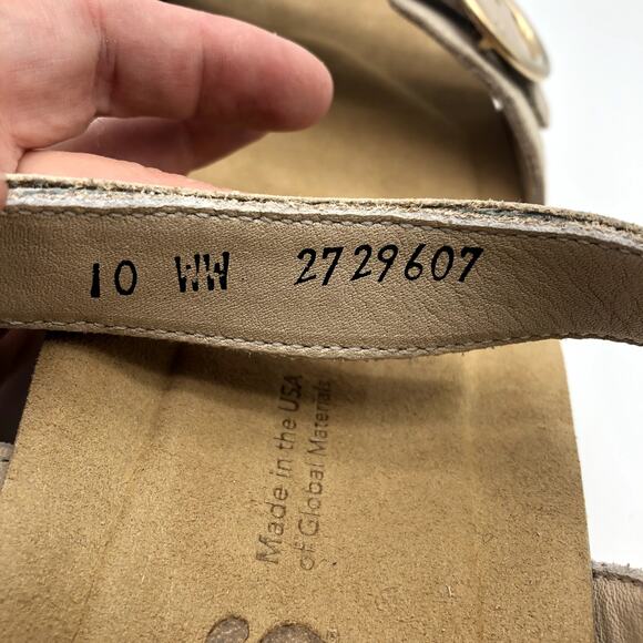 SAS Womens Seight Wedge Sandal Size 10 WW Gold Beige Leather NIB - Picture 12 of 12